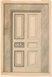 Desenho, Decoração de uma porta de fole, ca. 1780