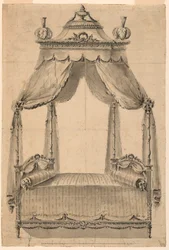 Desenho, Projeto de uma cama, ca. 1785