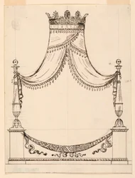 Desenho, Projeto de uma cama, ca. 1800
