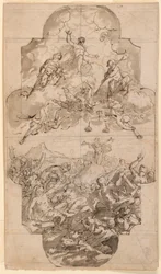 Desenho, Projeto para um teto de uma igreja, 1700-1750