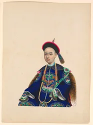 Miniatura, Retrato de homem sentado em, ca. 1820-60