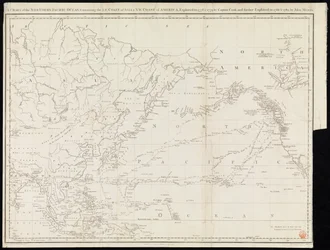 Carta do Oceano Pacífico Norte, contendo a costa NE da Ásia e a costa NW da América, explorada em 1778 e 1779 pelo Capitão Cook e explorada em 1788 e 1789 por John Meares (gravura)