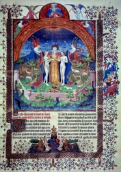 Adão e Eva no paraíso terrestre, miniatura de «Antiguidades Judaicas» de Flávio Josefo