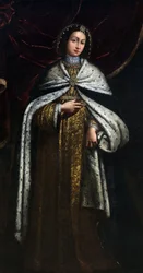 Agnes de Faucigny (morte em 1268), esposa de Pedro II, Conde de Sabóia (Pierre II de Savoie) - Anónimo - Século XVII - Óleo sobre tela