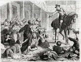 Alphonse (Alfonso Gieronimo) de Ornano 1548-1610 durante a praga de Bordeaux 1604 - gravura de 1860