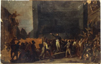 Alphonse Baudin (1811-1851) na barricada do Faubourg Saint-Antoune, 3 de dezembro