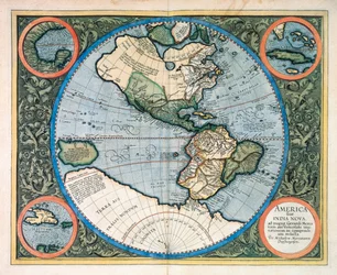 America sive India Nova, de "Atlas sive cosmographicae meditationes de fabrica mundi et fabricati figura" de Gerhard Kremer Mercator