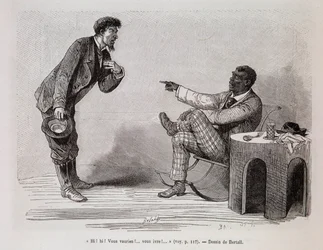 Americano negro a troçar de um branco bêbedo - em “Le tour du monde”, 2.º semestre 1876