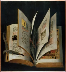 Um Livro Litúrgico Aberto - Anónimo - Início 16º cen. - Óleo sobre madeira - 70,2x65 - Galleria degli Uffizi, Florença