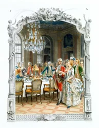 Aristocratas à mesa no século XVII - in "Uma mulher de qualidade no século passado"