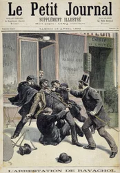 Prisão do anarquista François Koenigstein dit Ravachol (do nome de sua mãe) (1859 - 1892). Um dos 