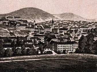Baden Baden (Baden-Baden), Alemanha: vista da cidade (Vista Geral). em "O mundo ilustra 168 vistas" Sem data (final do século XIX)