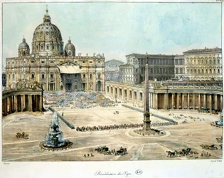 Bênção do Papa de São Pedro de Roma, c. 1820.