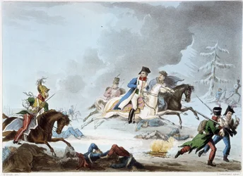 Bonaparte na Batalha de Krasnoi - em "Napoleonic Wars" por Sutherland, Dubourg, Londres