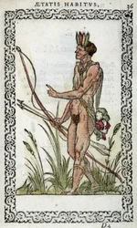 Brasileiro em "Habits et effigies", de Jean Sluperius em 1572