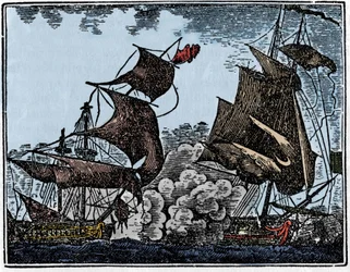 O Capitão Thy atacou um galeão da Índia (colisão).