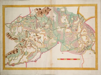Mapa de Leix e Offaly, Irlanda, c.1590 (papel, linho)