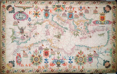 Carta do Mediterrâneo, do mar Negro e do mar Cáspio, c.1600