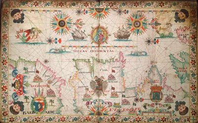 Carta do Atlântico nordeste, da Irlanda a Cabo Verde, c.1600 (manuscrito)