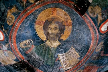 Cristo Pantocrator - Anónimo - Século XIII - Fresco - Igreja Boyana, Sofia, Bulgarie ©FineArtImages/Leemage