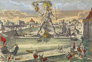 Colosso de Rodes - "O Colosso de Rodes" (Colosso di Rodi) - gravura do século XVIII