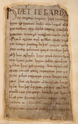 Algodão Vitellius A.XV..132 O início do Beowulf