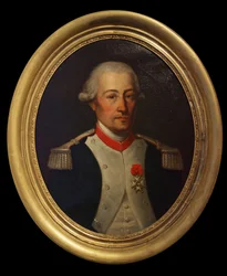 Conde Laurent de Migot, tenente-coronel do regimento dos dragões de Artois, finais do século XVIII (óleo sobre tela)