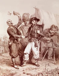 Guerra da Crimeia (1853-1856): alegoria da Aliança entre a França, o Reino da Sardenha e a Inglaterra contra a Rússia, 1854
