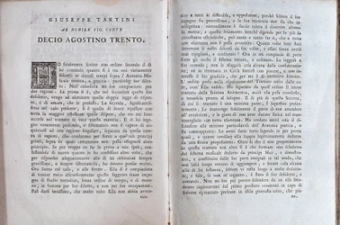 Página dupla de um tratado musical de Giuseppe Tartini