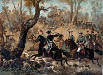 O Imperador Napoleão III (1808-1873) caçou uma pintura anônima. Século XIX Compiegne, museu do castelo
