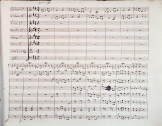 Primeira página da partitura da Sexta Sinfonia de Luigi Boccherini