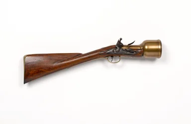 Argamassa manual Flintlock c.1760-1770 (argamassa, mão, flintlock)