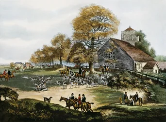Caça à raposa em Surrey, Grã-Bretanha