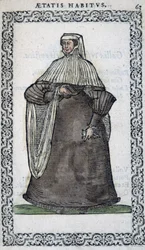 Mulher francesa de fato de luto - em "Habits et éffigies" de Jean Sulperius