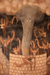 Fresco na igreja do mosteiro de Koutloumousiou, Monte Athos, Grécia, 2006 (foto)