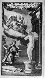 Frontispício do "Le Triomphe des Arts" Livret de Antoine Houdar (ou Houdart) de La Motte (1672 -1731) Música de Michel de la Barre. 1700.