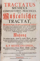Frontispício de Tractatus musicus, por Meinrad Spiess