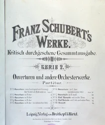 Frontispício de partitura de várias tomadas de posição de Franz Schubert