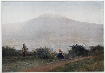 Fujiama, vulcão do Japão - fotografia, final do século XIX