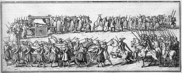 Funeral de um Papa no século XVIII: a caravana funerária.
