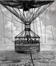 O balão cativo de Henry Giffard em 1878.