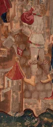 História de Saint Piat e Saint Eleuthère, Cena 6 Detalhe a meio à esquerda. Um homem.
