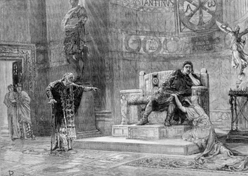 Hélène pede a Constantino o sacrifício de Fausta.