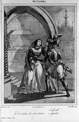 Ilustração para a Cena 3 do Acto I de "Ricciarda" do poeta e dramaturgo italiano Ugo Foscolo (1778-1827) Século XIX