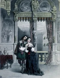 Ilustração para o segundo ato da ópera "Alessandro Stradella" de Friedrich von Flotow (1812-1883) compositor alemão