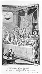 Ilustração de Sémiramis, ópera de Antonio Salieri (1750 - 1825). Livreto de Pierre Metastase (ou Pietro Metastasio). Acto II, sc. II.