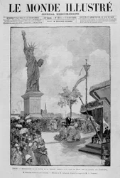 Inauguração da Estátua da Liberdade em redução (réplica), oferecida à Cidade de Paris pelos Estados Unidos - no "The Illustrous World" de 13/07/1889