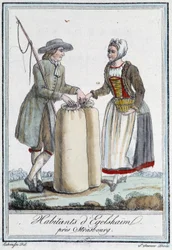 Habitantes perto de Estrasburgo - na "Encyclopédie des voyages" de Grasset Saint Sauveur, edição Paris