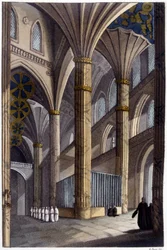 Interior da Catedral de Salamanca. Litografia do século XIX.