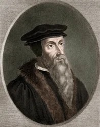 John Calvin - Jean Calvin 1509-1564 - gravura - século XIX